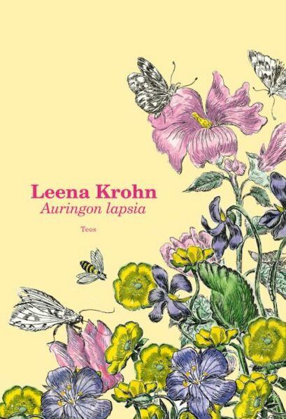Front cover of the book: illustrated flowers and butterflies on a pale yellow background.